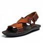 Brand New Summer Casual Sandals Men Beach Shoes Genuine Leather Nylon Flat Shoes Breathable Zapatos