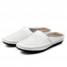 Summer Beach Sandals Slippers 100% Genuine Leather Flats Casual Slip-on Slipper Black Luxury Flip Fl