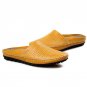 Summer Beach Sandals Slippers 100% Genuine Leather Flats Casual Slip-on Slipper Black Luxury Flip Fl