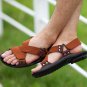 Men\'s Shoes Genuine Leather Summer Sandals Beach Slippers Outdoor Loafer Casual Male Shoes Flats Br