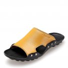 Men\'s Slippers Shoes Summer Beach Sandals Genuine Leather Casual Luxury Brand Flip Flops Breathable