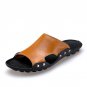 Men\'s Slippers Shoes Summer Beach Sandals Genuine Leather Casual Luxury Brand Flip Flops Breathable