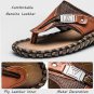 Luxury Brand  New Men\'s Flip Flops Genuine Leather Slippers Summer Fashion Beach Sandals Shoes For 