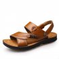 Men Summer Sandals Mens Genuine Leather Shoes Casual Beach Sandals Slippers two-in-one Flats Shoes