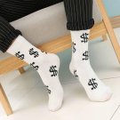 Fashion Spring Autumn Men Socks Dollar Symbol Printed Comfortable Breathable Absorb Sweat Anti-slip 