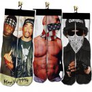 harajuku men/women socks 3d characters print emoji/2pac tupac/weed socks Printed Unisex Cotton funny