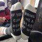 Custom Letters Socks If You Can Read This Bring Me Wine Coffee Autumn Spring Winter Cotton Socks Wom