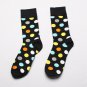 Fashion Socks Men Cotton Crew Polka Dot Print Skate Dress Brand Happy Harajuku Novelty Calcetine Sox