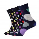 New Winter Funny Socks Men Big Dot Print Novelty Socks Cotton Long Colorful Christmas Business Man D