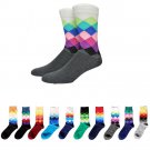Men Winter Socks New Arrive Men\'s Middle Socks Rainbow Faded Diamond Socks Warm Diamond Printing Ca