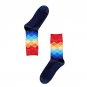 Men Winter Socks New Arrive Men\'s Middle Socks Rainbow Faded Diamond Socks Warm Diamond Printing Ca