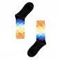 Men Winter Socks New Arrive Men\'s Middle Socks Rainbow Faded Diamond Socks Warm Diamond Printing Ca
