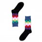 Men Winter Socks New Arrive Men\'s Middle Socks Rainbow Faded Diamond Socks Warm Diamond Printing Ca