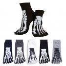 4 Colors Punk Rock Men\'s 3D Print Terror Skeleton Toe Socks Hip Hop Scary Skull Five Finger Odd Sox