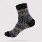 1 Pair Fashion Sock for Men Retro Geometric Print Art Socks Winter Autumn Warm Short Sock Mens Busin