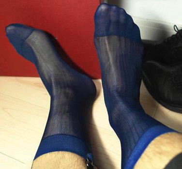 2017 High quality Men Sheer Silk Black Gay socks Transparent Sexy Men stripe Dress suit Formal socks