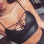 Women Tank Tops Bustier Bra Vest Crop Top Blouse Leather L