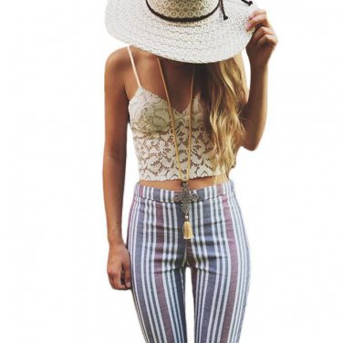 Women Boho Strap Tank Lace Bra Vest Crop Top Bralette Beach Shirt Blouse L
