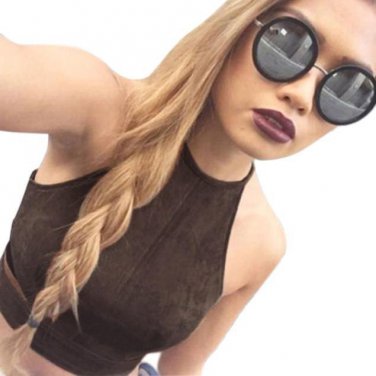 Women Boho Tank Tops Bustier Bra Vest Crop Top Shirt Bralette Blouse Cami L