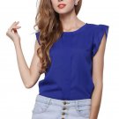 2018 Fashion Short Butterfly Sleeve Women Blouses Clothing Casual Chiffon Shirt Blusas Tops Asymmetr