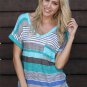 2017 Summer Hot Women Blouse V-Neck Short Sleeve Pockets Blouse Shirt Fashion Women Patchwork Color 