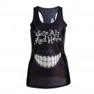 1pc New 2017 women summer 3d vests,Multi-Color Gothic Punk Clubwear T-Shirt Print Tank Top Vest Blou