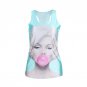 1pc New 2017 women summer 3d vests,Multi-Color Gothic Punk Clubwear T-Shirt Print Tank Top Vest Blou