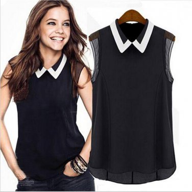 Plus size 3XL Women Chiffon Blouse Fashion Casual Patchwork Tulle Blouse Blusa Feminina Manga Curta 