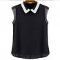 Plus size 3XL Women Chiffon Blouse Fashion Casual Patchwork Tulle Blouse Blusa Feminina Manga Curta