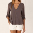 Blusas Mujer De Moda 2017 Kimono Mujer Long Sleeve Blouse V Neck Chiffon Blouse Plus Size Shirt Wome