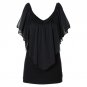 Chiffon Ladied Summer Blouses Women Ladies Loose Casual Butterfly Sleeves Shirts Wpmens Tops S-XL Ho