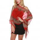 Summer 2017 Vintage Women Floral Print Cover Up Top Blouse 3/4 Sleeve Casual Beach Boho Cover Up Lon