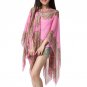 Summer 2017 Vintage Women Floral Print Cover Up Top Blouse 3/4 Sleeve Casual Beach Boho Cover Up Lon