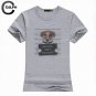 2017 New Women Fashion Gray White Solid Color Tops Cute Dog Harajuku Print Shirt Round Neck Short Sl