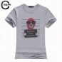 2017 New Women Fashion Gray White Solid Color Tops Cute Dog Harajuku Print Shirt Round Neck Short Sl