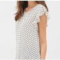 Summer Butterfly Sleeve Polka Dot Blouses Fashion O-Neck Women Chiffon Blouse White Black Color