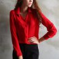 New Trendy Women\'s Long Sleeve Loose Chiffon Shirt Casual Blouse Tee Shirt Tops