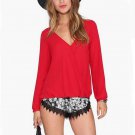 Fashion 2017 6Colors New Casual Full V-Neck Women Blouse Comfortable Sexy Shirts Loose Autumn Sunscr