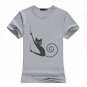 CDJLFH 2017 Summer Women Short Sleeve Blouse Cats Want To Eat Fish Print Tops Shirt Color 8 Pattern 