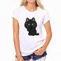 CDJLFH 2017 Summer Women Short Sleeve Blouse Cats Want To Eat Fish Print Tops Shirt Color 8 Pattern 