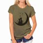 CDJLFH 2017 Summer Women Short Sleeve Blouse Cats Want To Eat Fish Print Tops Shirt Color 8 Pattern 