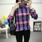 3XL Plus Size Women Tops New Spring 2017 Female Lapel Full Cotton Plaid Shirt Long Sleeve Big Size S
