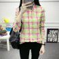 3XL Plus Size Women Tops New Spring 2017 Female Lapel Full Cotton Plaid Shirt Long Sleeve Big Size S