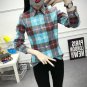 3XL Plus Size Women Tops New Spring 2017 Female Lapel Full Cotton Plaid Shirt Long Sleeve Big Size S
