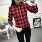 3XL Plus Size Women Tops New Spring 2017 Female Lapel Full Cotton Plaid Shirt Long Sleeve Big Size S