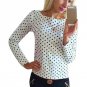 New 2017 Women Wave Point Chiffon Shirt European And American Round Neck Long Sleeve Turtleneck Blou