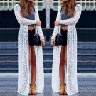 BOHO Women Ladies Summer Long Sleeve Beach Lace Cardigan Blouse Long Tops Dress