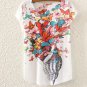 Multi-Style Print Casual Women Short Sleeve Loose Casual Shirt Tops Blouse