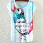 Multi-Style Print Casual Women Short Sleeve Loose Casual Shirt Tops Blouse