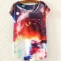 Multi-Style Print Casual Women Short Sleeve Loose Casual Shirt Tops Blouse